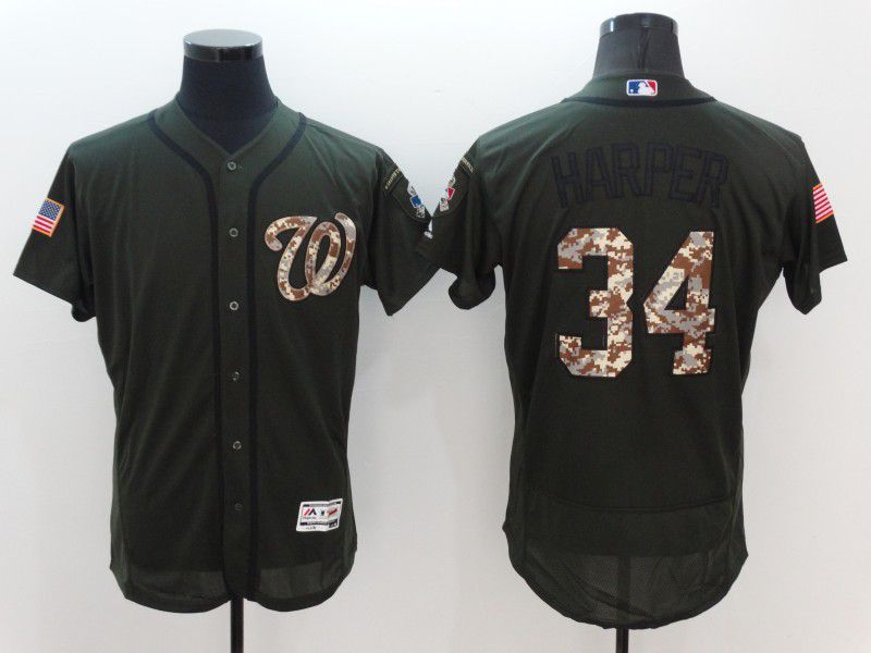 Men Washington Nationals #34 Harper Green Camo Elite 2022 MLB Jersey->washington nationals->MLB Jersey